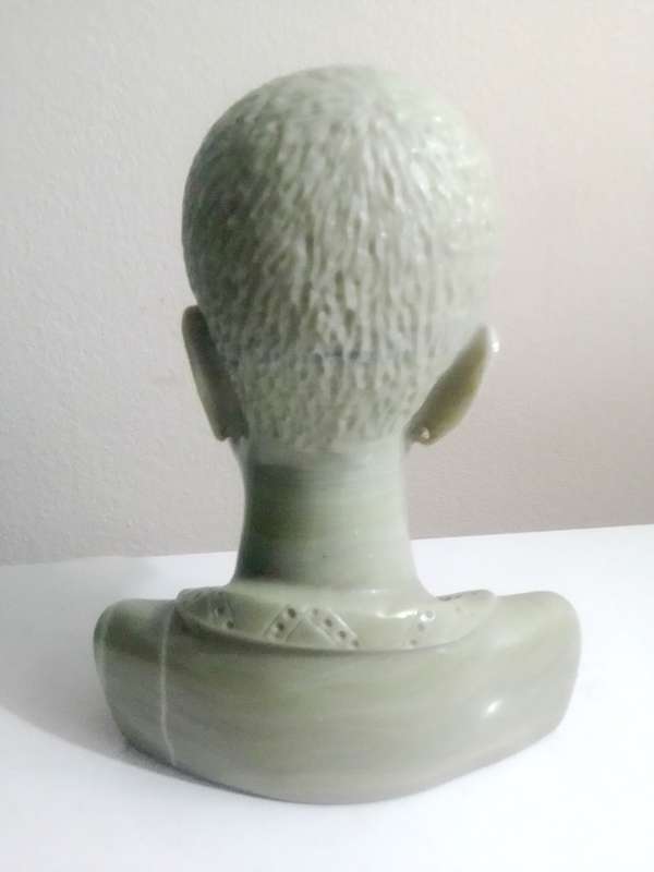 Hand crafted in Jade green signed `WS NXUMALO` was born in Magud, Natal in 1952. He is a self-taught