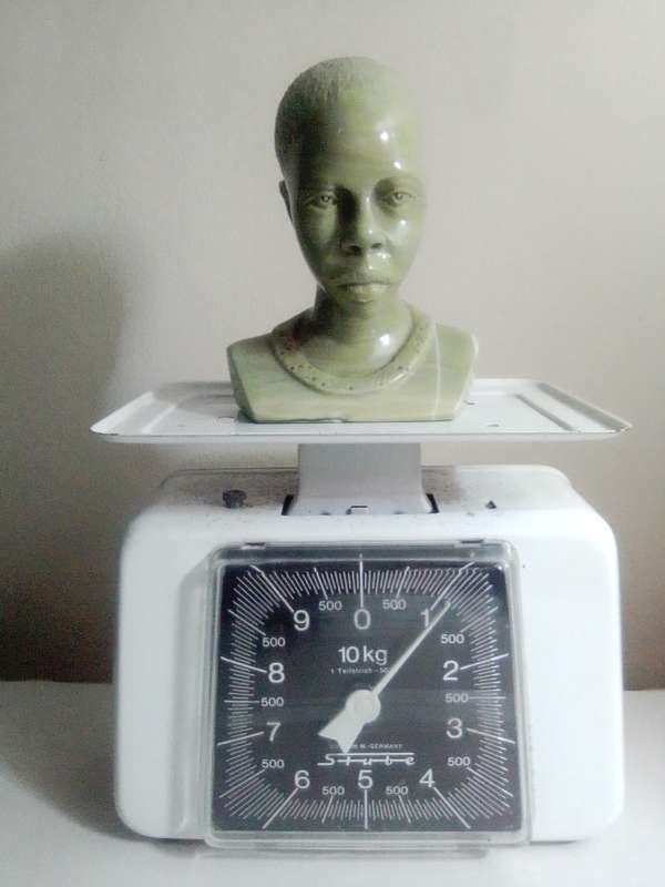 Hand crafted in Jade green signed `WS NXUMALO` was born in Magud, Natal in 1952. He is a self-taught