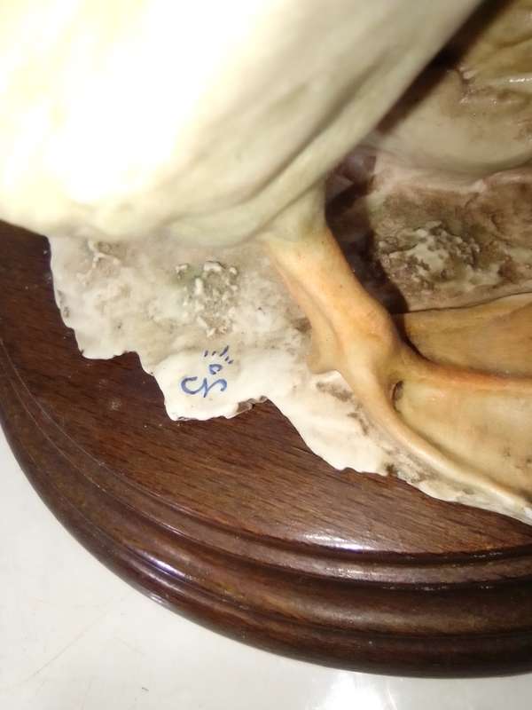 Vintage Capodimonte Signed: Giuseppe Armini 2 x Mallard  Duck`s mounted on wooden base.