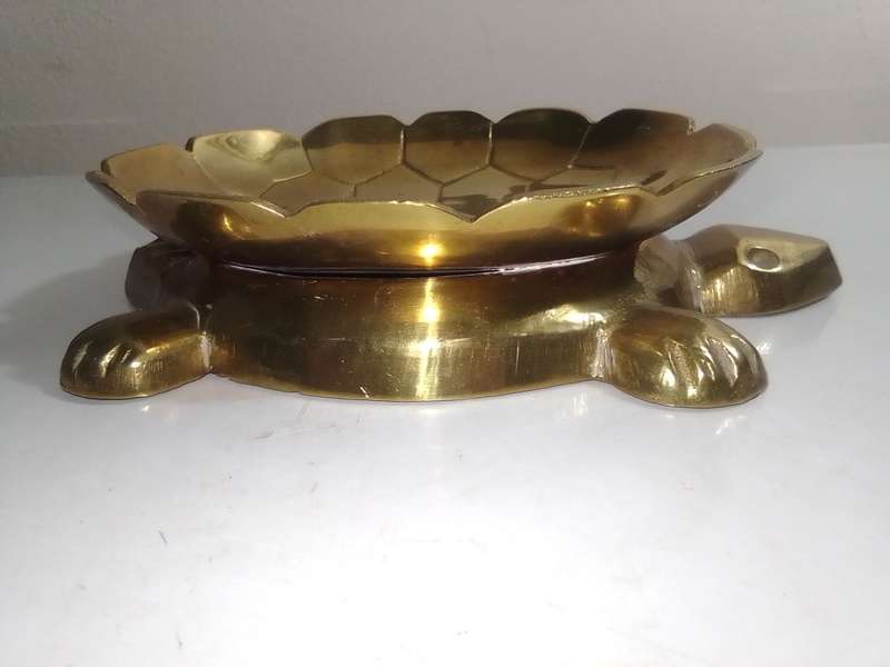 Vintage solid Brass Turtle Tray | Brass Turtle Pintray/Soap Dish in great condition. Diamond Paton.