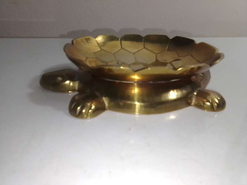Vintage solid Brass Turtle Tray | Brass Turtle Pintray/Soap Dish in great condition. Diamond Paton.