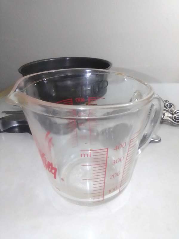 Old vintage Kitchen. 1930's Fire King 2 Cup Jug, Smaller Italian Jug, 6 Skewers, Bake Pan, 2 G/press