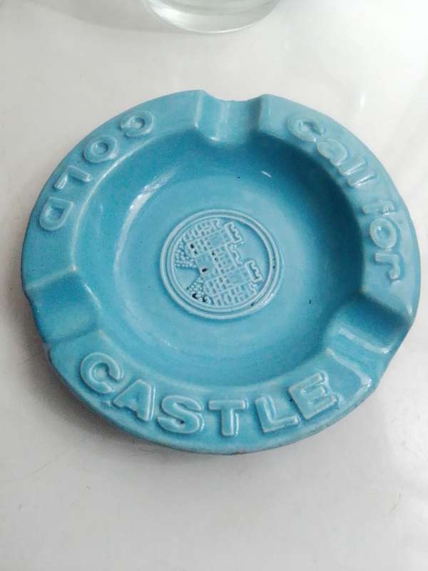 Wow Mancave, Castle branded red metal case with playing Cards in ashtray + Multi-Tool Kit + Jug's.