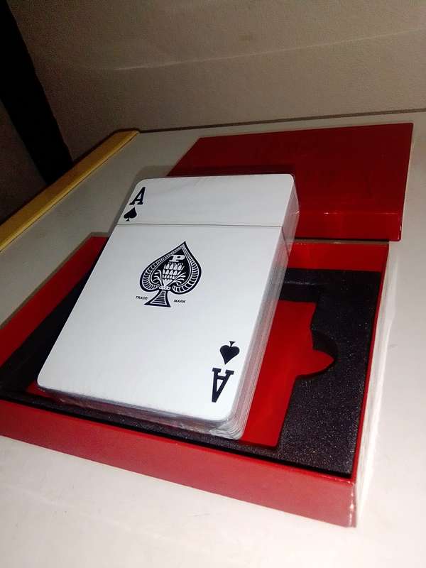 Wow Mancave, Castle branded red metal case with playing Cards in ashtray + Multi-Tool Kit + Jug's.