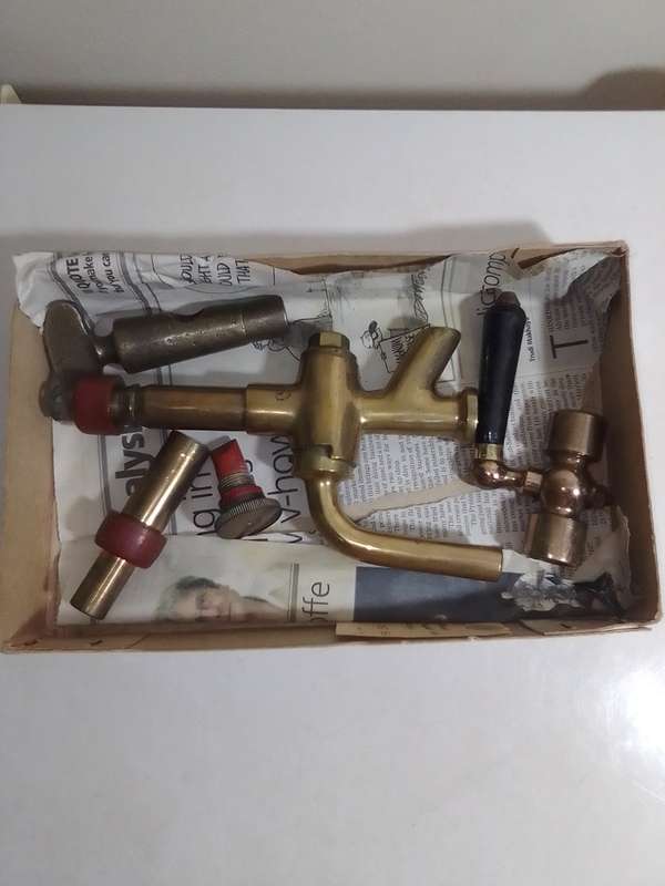 Old Vintage Wine Barrel taps. Bronze giant wine barrel faucet + a Inline, a Drain and release plug.