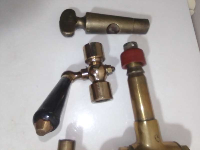 Old Vintage Wine Barrel taps. Bronze giant wine barrel faucet + a Inline, a Drain and release plug.