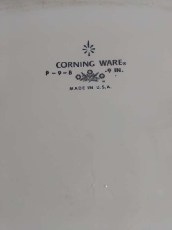 2 x Corning Ware No1 P-9-B 9in USA. Blue Corn Flower No2:A-71/2 B, 1.5lt Floral Casserole Dishes