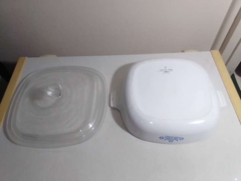 2 x Corning Ware No1 P-9-B 9in USA. Blue Corn Flower No2:A-71/2 B, 1.5lt Floral Casserole Dishes