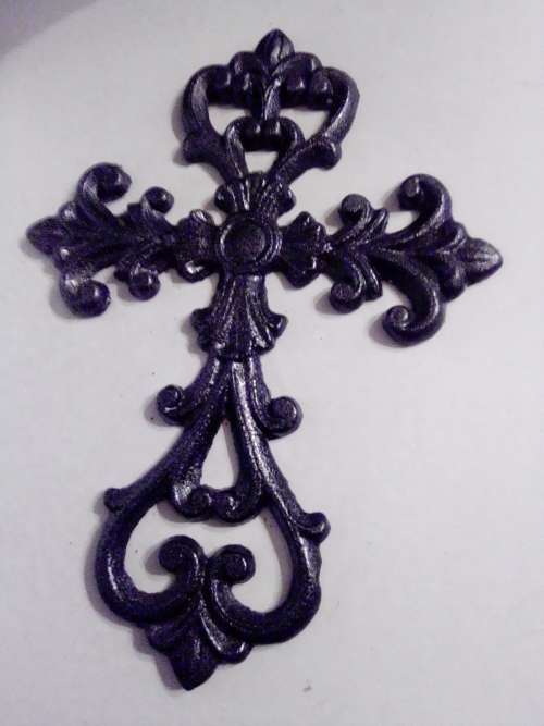 A Beautiful large vintage Gray Enameled over Cast Iron Kitchen Trivet. Size: 28cm long