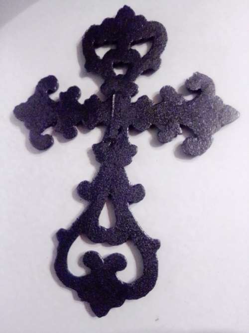 A Beautiful large vintage Gray Enameled over Cast Iron Kitchen Trivet. Size: 28cm long