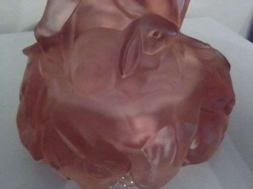 A heavy Pink  Floter/Frog in good condition for its age. Size: 25cm Tall x 18cm Wide.