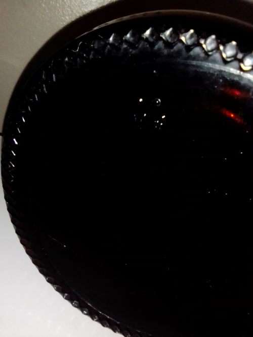 A Very Large Old vintage dark brown Medicine bottle with lid and in good second condition.