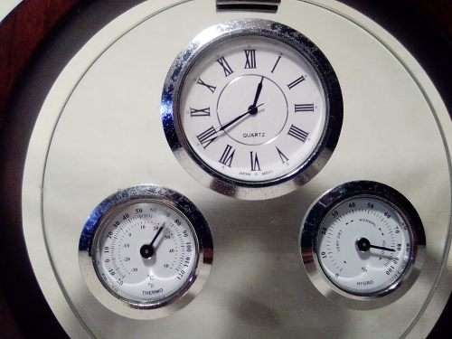 A vintage smokers companion lot. 2 Signed Pipe`s,Lighter, Weather station,Smokers Companion.