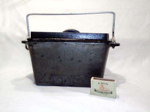 A Cadac castiron bread Lidded pot with handle for camping. Rare and Scarce.