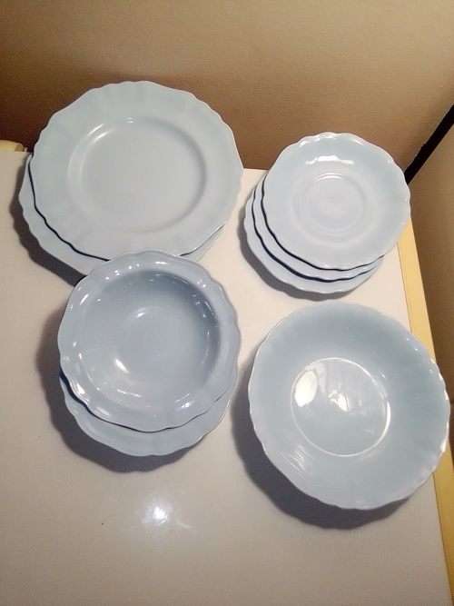 11 pc`s Antique J and G Meakin Glamour Celeste England, crockery items including Jug.