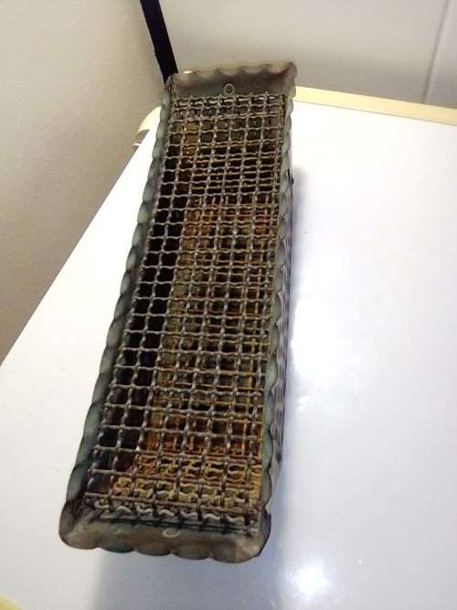 Antique Hand beaten solid Copper trough Planter with strong Wire Mesh grid and Serving Dish.