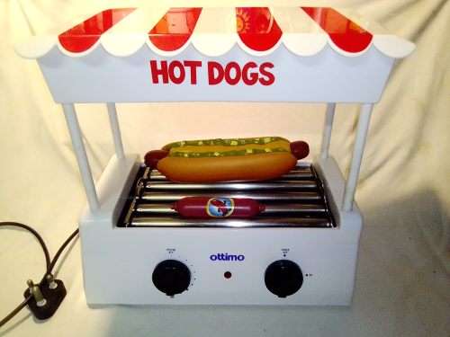 Nostalgia `Ottimo` hot dog roller griller for the `Man Cave` as a real conservational piece.