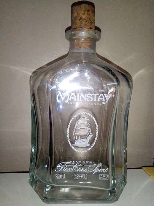 Collectible Mainstay pure cane spirit bottle + Hip Flask`s. (VSOP,Jameson)
