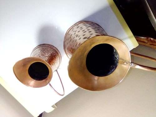 Two old vintage hand beaten copper Jug`s and in good shape. In good condition.