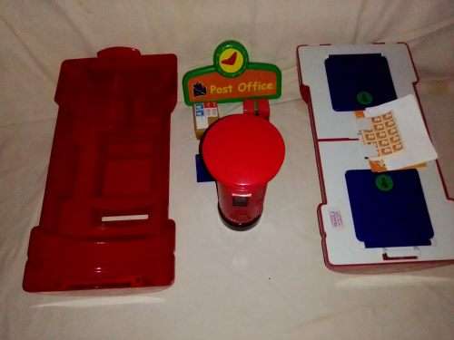 2 x Red Toy Post Office Royal Mail Money Banks. Size: Big one 35cm , Small one 20cm Tall.