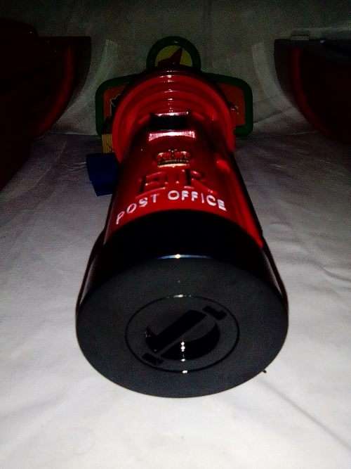 2 x Red Toy Post Office Royal Mail Money Banks. Size: Big one 35cm , Small one 20cm Tall.
