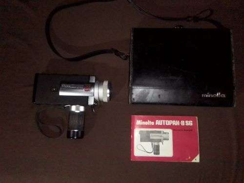 Collectible, Old Vintage Working Minolta Autopak-8 S6. movie camera in case with Booklet.