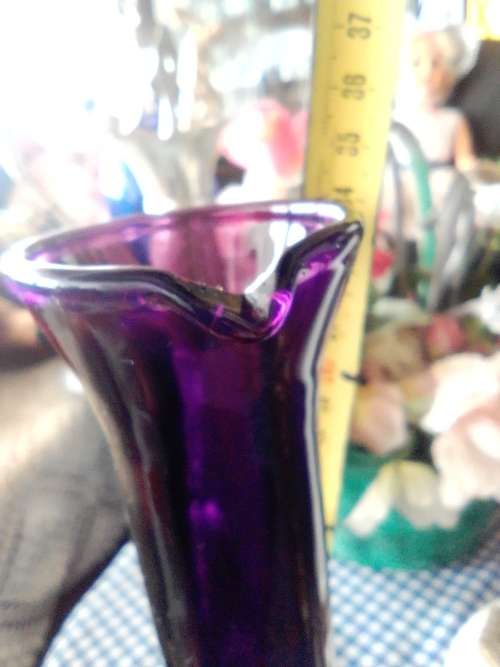Awsome Amethyst mouthblowen from Sweden a Large with handle Vase 34cm Tall.