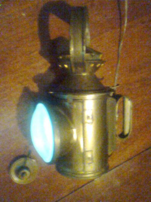 S.A.R. Railway Signal Lamp electrifyed with origenal Keroseen oil Lamp with extra. Post R65 + 2%Ins