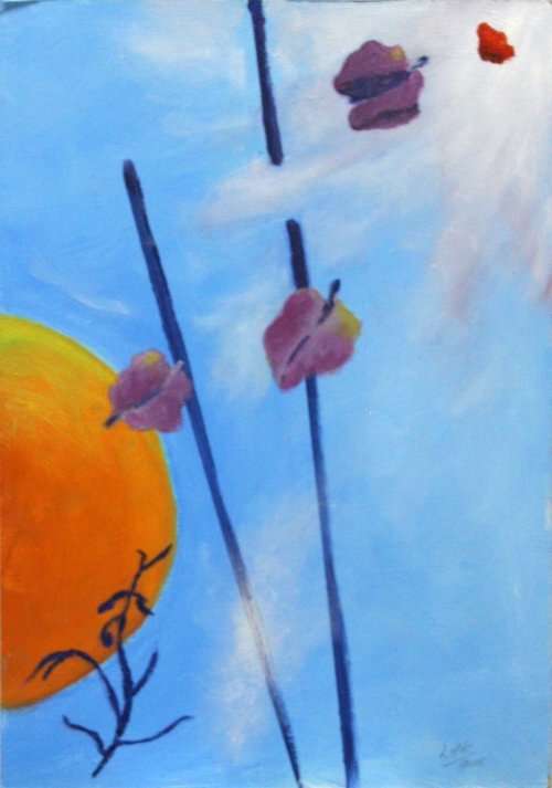 'HIGHER THAN AN EAGLE..'    Oils.... Blue and contemporary content