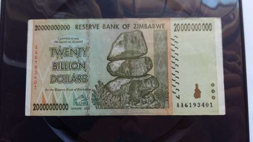 Zimbabwe Twenty Billion Dollars note!