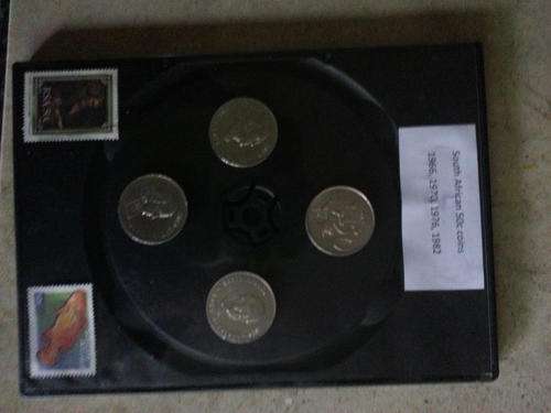 South African 50c coins: 1966, 1970, 1976, 1982