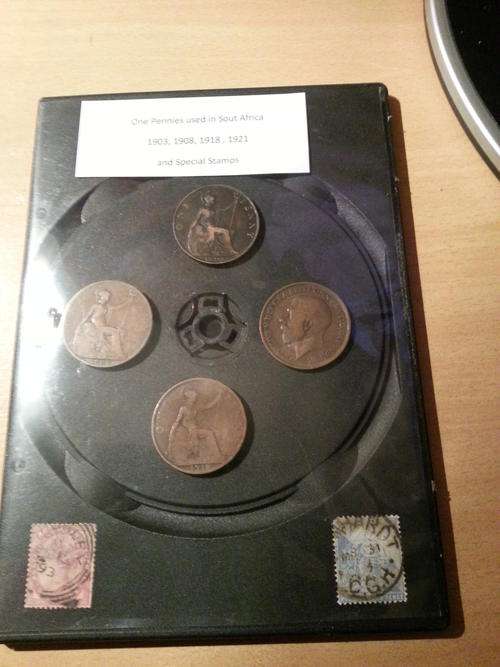 One Pennies used in South Africa - 1903, 1908, 1918, 1921 - 2 one pence stamps