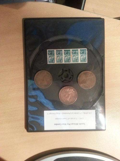 War - 1942 set of stamps and King George v Pennies ( 2 x 1936, 1 x 1934)