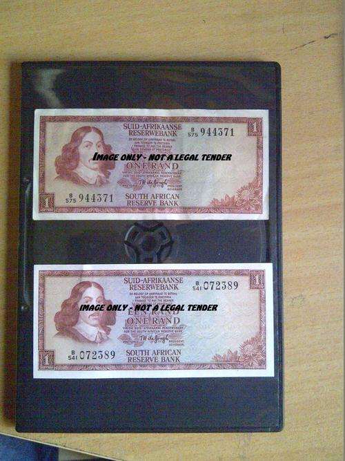 R1 Notes - B 575 944371 , B 541 072389: Excellent condition