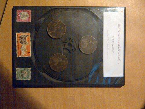 One Pennies used in South Africa : 2 x 1901, 1902 and special stamps