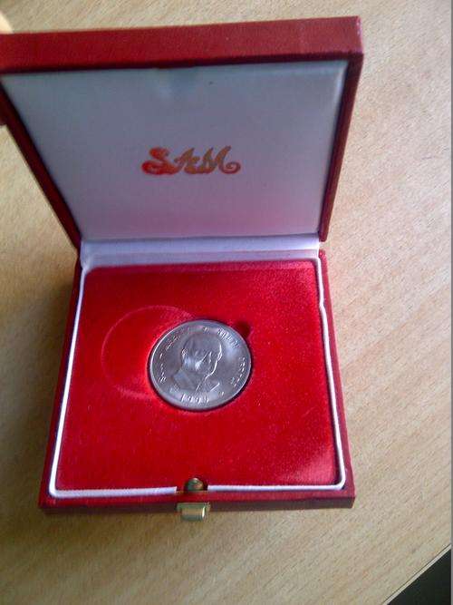 P W Botha 1990  R1 Springbok munt in SAM Box