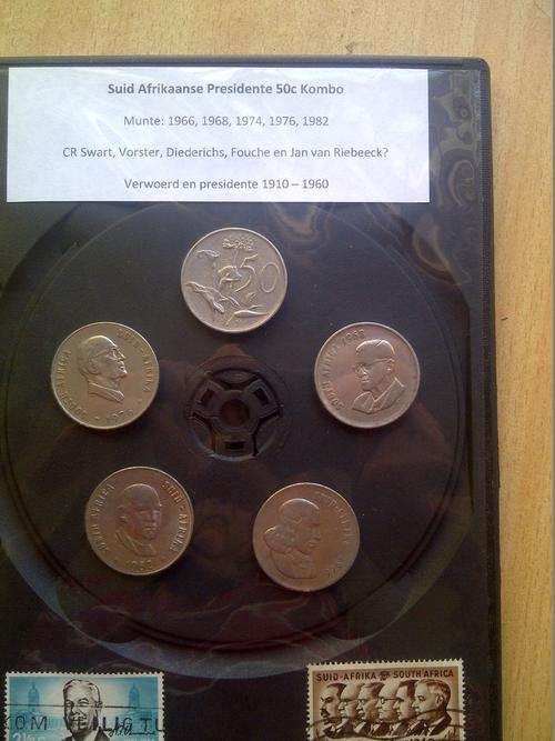 RSA 50c kombo: Munte - 1966, 1968, 1974, 1976, 1982 (Seels - Presidente 1910 - 1960, Verwoerd)