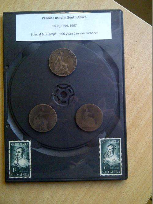 Pennies used in South Africa - 1890, 1899, 1907 and special 1d stamps
