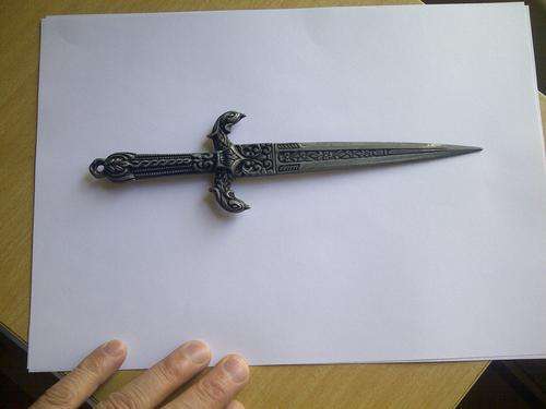 Asian Dagger - Origion unknown - On A4 size page