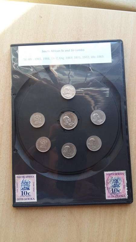 South African 5c: Afr - 1965,1966,1967; Eng - 1969, 1971, 1972 ; 10c 1965 with Revenue stamps