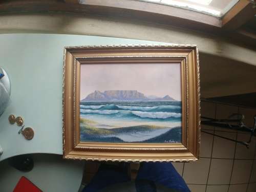 Original oil painting by P.G. Munro signed 1984 - Theme Table Mountain (20cm x 25cm)
