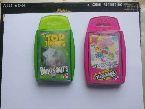 Top Trumps collectible card sets: Dinosaurs and Shopkins