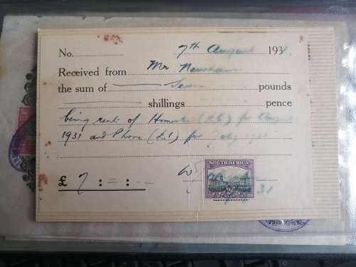 Receipts from 1927 and 1931