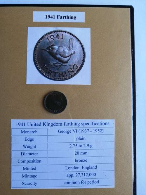 1941 Farthing coin from the UK