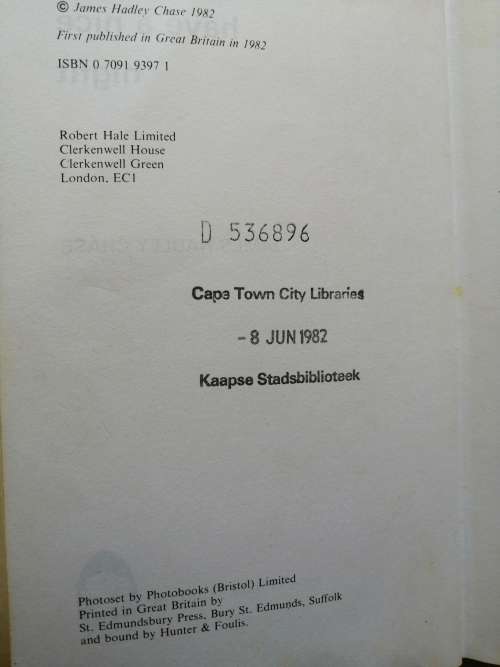 Hardcover James Hadley Chase - Have a nice night: 1982