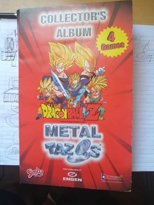 DragonBall Z Metal Tazos complete set in Collectors Album - Metal/Silver and Gold
