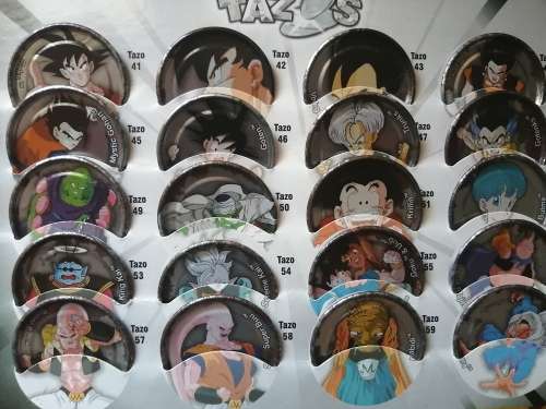 DragonBall Z Metal Tazos complete set in Collectors Album - Metal/Silver and Gold