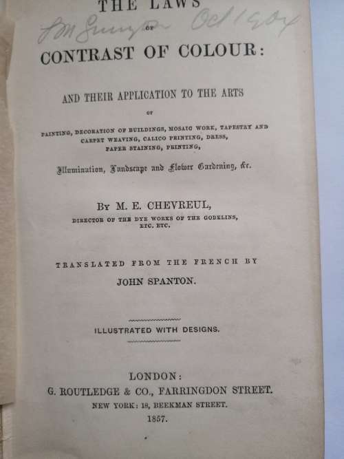 Michel Eugène Chevreul vintage book on Colours from 1857( French scientist)