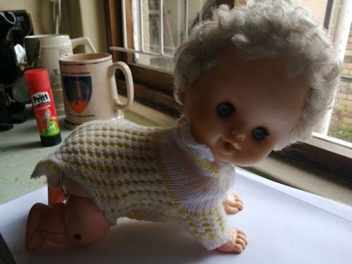Vintage collectable well known crawling doll