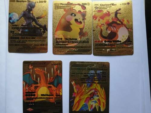 5 x Gold colored pokemon cards